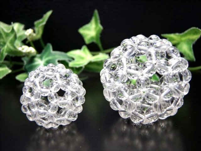 ご確認ページ フラーレン クリスタルクォーツ 制作保証書付き 水晶 フラーレン 約8mm珠使用 直径約52ミリ 重さ