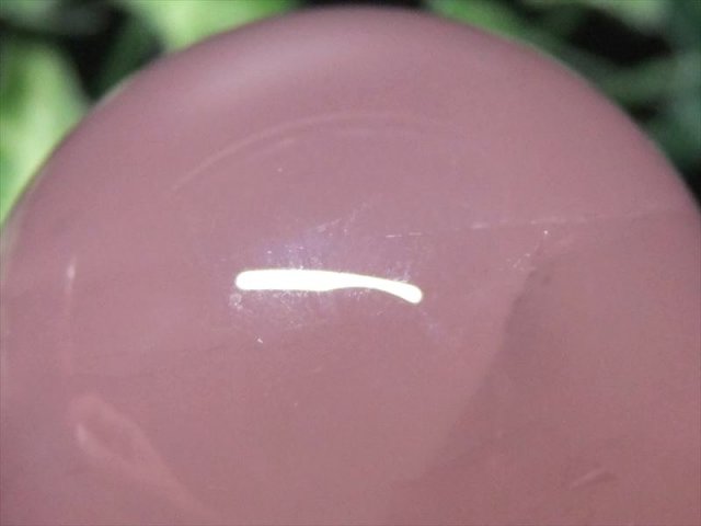 天然石スフィア六条スター ローズクォーツ置物虹入り