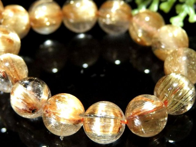S級 キャッツアイ タイチンゴールドルチル クォーツ ブレスレット 8.5 