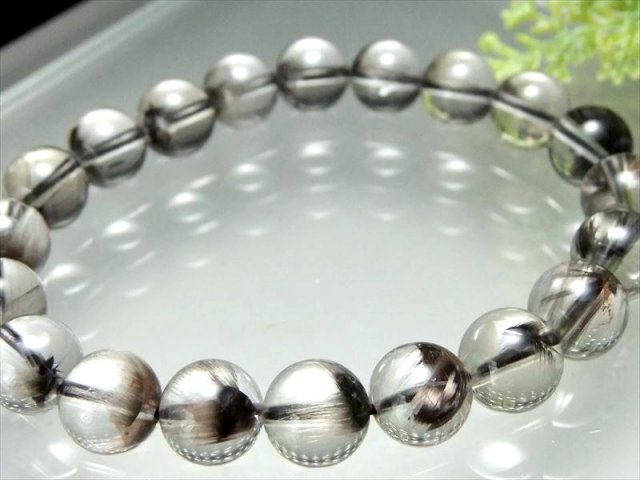 4A プラチナルチルクォーツ ブレスレット 9.5mm-10mm×20珠 落ち着きと 