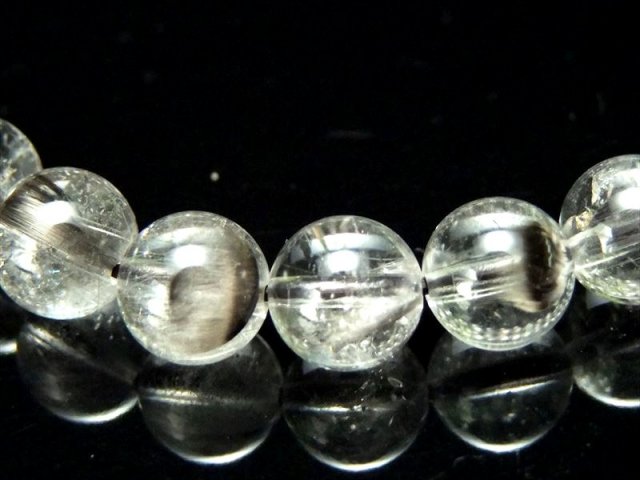 4A プラチナルチルクォーツ ブレスレット 7.5mm-8mm×24珠 落ち着きと 