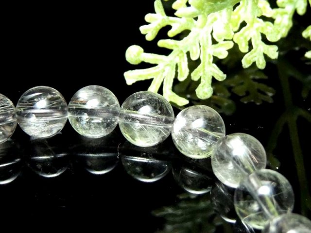 4A プラチナルチルクォーツ ブレスレット 7.5mm-8mm×24珠 落ち着きと 
