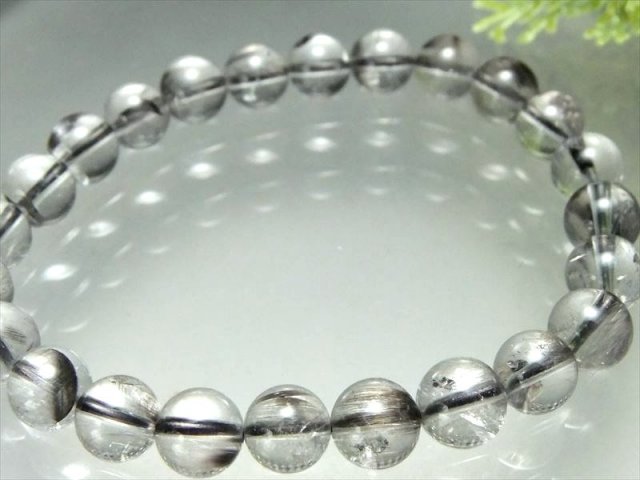 4A プラチナルチルクォーツ ブレスレット 7.5mm-8mm×24珠 落ち着きと 