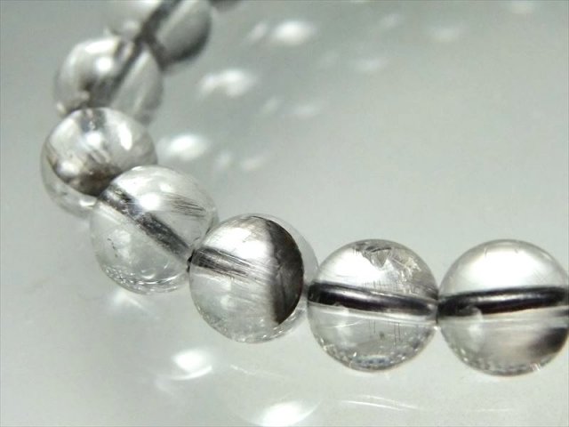4A プラチナルチルクォーツ ブレスレット 7.5mm-8mm×24珠 落ち着きと 