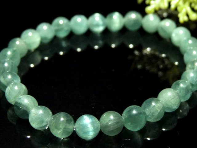 家宝レベル キャッツアイブルーグリーンカイヤナイトブレスレット 5