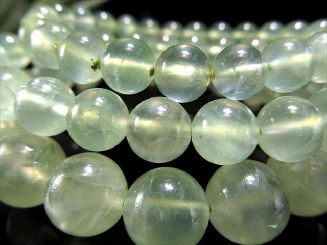 AA プレナイト 葡萄石 ブレスレット 8.5mm-9mm×22珠前後 感情のバランスを整えてくれる石 オーストラリア産