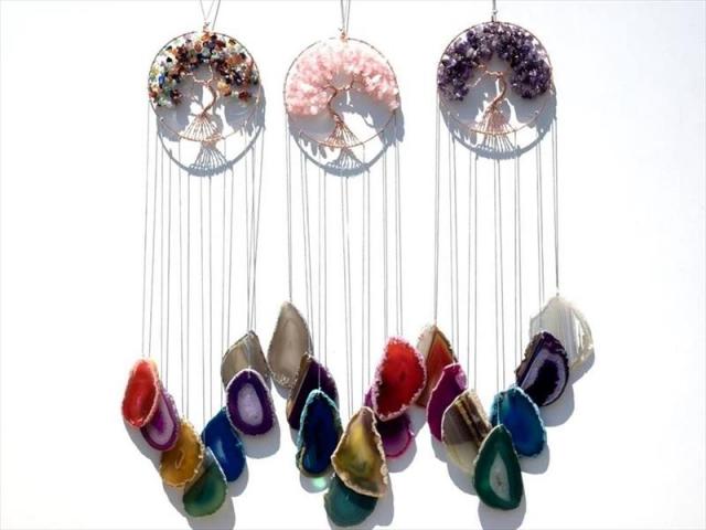 ローズクォーツ ツリーオブライフ サンキャッチャー 全長約50cm-55cm