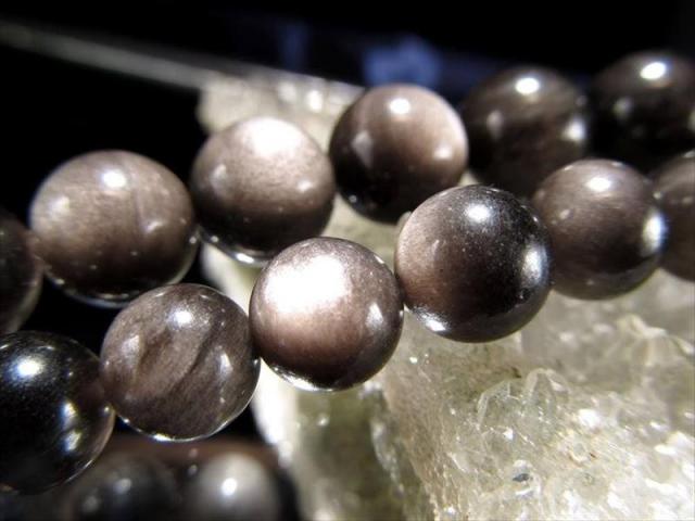 激安宣言 約6mm珠 シルバー オブシディアン 一連 約37-39cm 神秘的で気品ある白銀シラー 黒曜石 メキシコ産 geki-sak パワーストーン 天然石