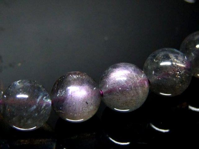 銀河の煌めき 5A パープル＆ピンクシラー ラブラドライト ブレスレット 8mm-8.5mm×23珠 レインボーシラー 信念を貫く力 一点もの マダガスカル産 sai
