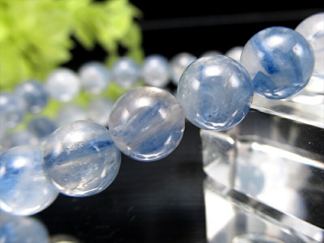 2A+ 美麗シラー カイヤナイト シリカ ブレスレット 8.5mm-9mm×23珠 藍 