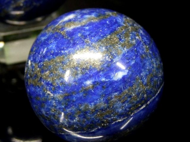 3A+ ラピスラズリ 丸玉 直径約56mm-58mm つやつや光沢のある紺色 幸運