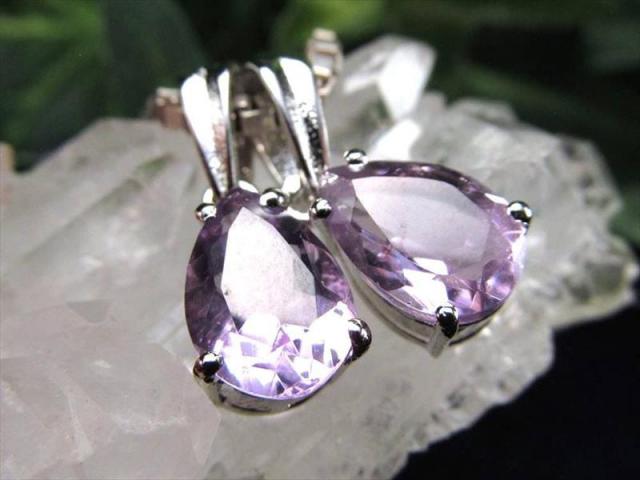 5A ピンクアメジスト ペンダントトップ ドロップ型 石サイズ縦約10mm 横約7mm 超透明宝石質 極上品質ライトピンク Silver925 2月の誕生石 ブラジル産