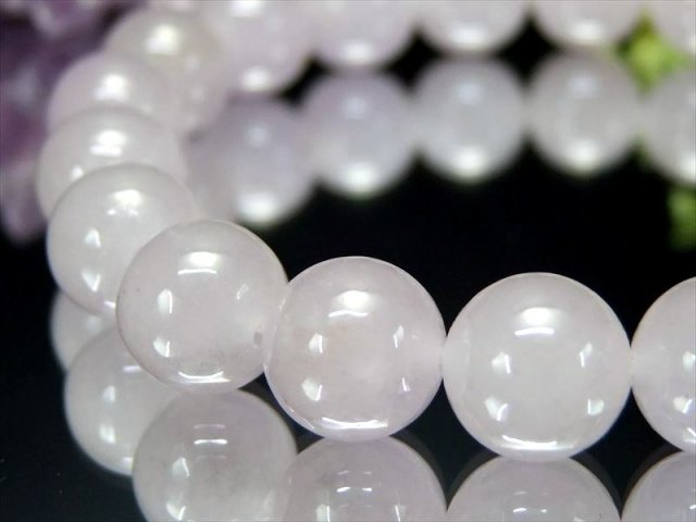 ほんのりラベンダー ラベンダー翡翠 ブレスレット 約10mm×20珠 豊かな 