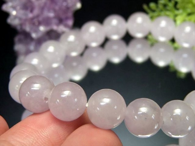 ほんのりラベンダー ラベンダー翡翠 ブレスレット 約10mm×20珠 豊かな 