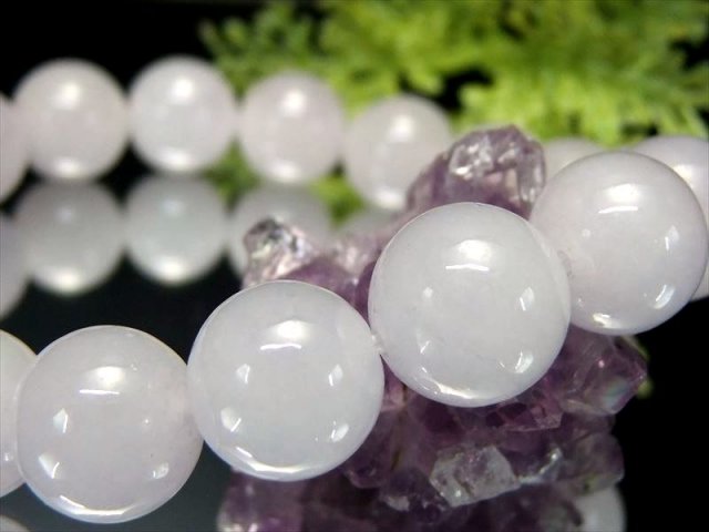 ほんのりラベンダー ラベンダー翡翠 ブレスレット 約11.5mm-12mm×17珠 