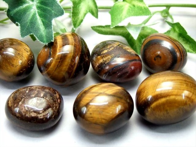 金運・仕事運の石 タイガーアイ 虎目石 タンブル 詰め合わせ 一袋100g