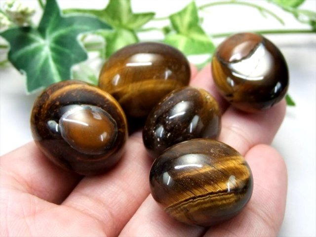 金運・仕事運の石 タイガーアイ 虎目石 タンブル 詰め合わせ 一袋100g
