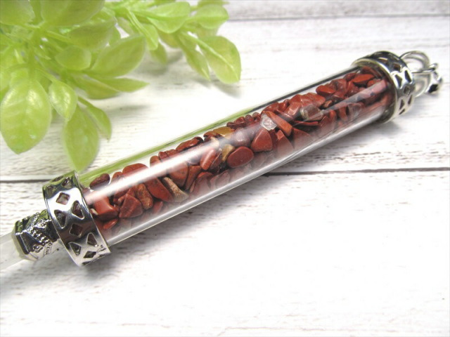 選べる9種類 さざれ入り マジックワンド型 ペンダントトップ 全長約