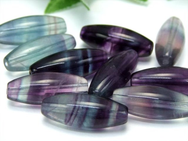 天珠型 レインボーフローライト 縦約20mm-22mm×幅約8.0mm-8.5mm 1個