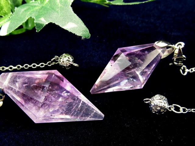 高品質 シャンデリアカット アメジスト ペンデュラム 1個売り 縦約38mm