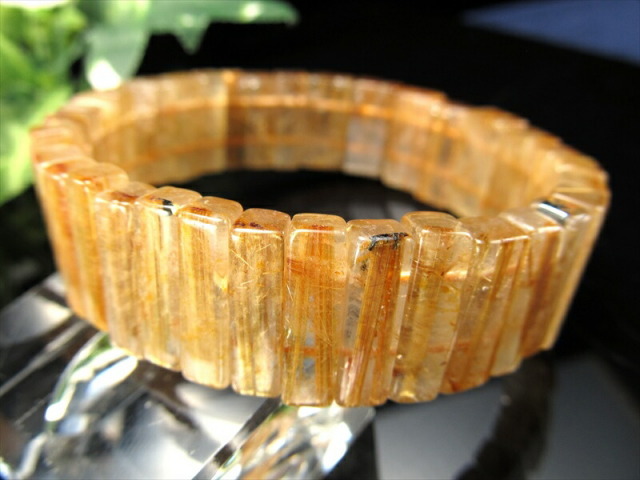 3A+ 極太タイチン入り ゴールドタイチン ルチルクォーツ バングル  