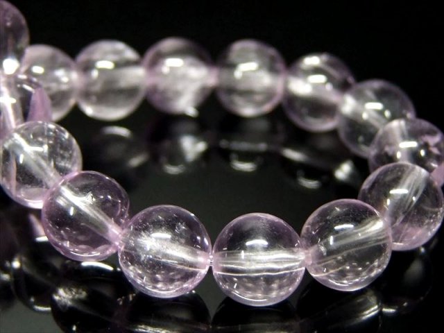 過去最高の透明度 5A クンツァイト ブレスレット 8.5mm-9.0mm×22珠  