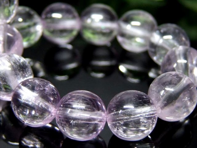5A 超透明ライラックピンク ほんのりMIX クンツァイト ブレスレット  