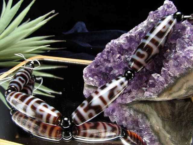 虎牙蓮花天珠(こがれんかてんじゅ) 連 天珠サイズ約37mm 一連5個付き 