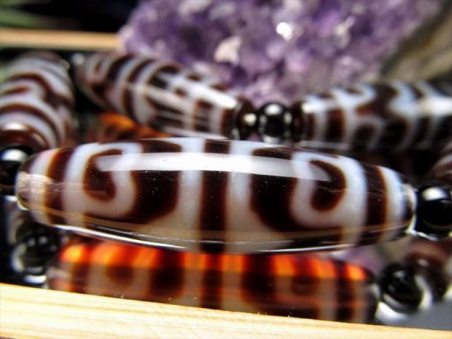 虎牙蓮花天珠(こがれんかてんじゅ) 連 天珠サイズ約37mm 一連5個付き 