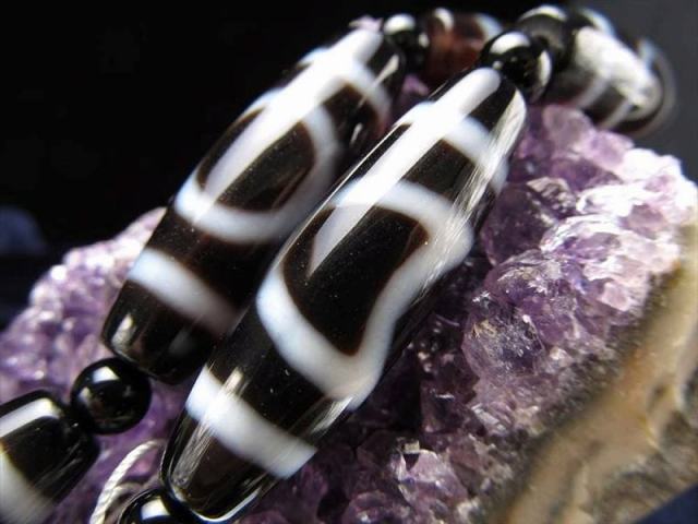 日月天珠 連 天珠サイズ約37mm 一連5個付き 健康と諸事繁栄をもたらす お買い得 天珠連販売