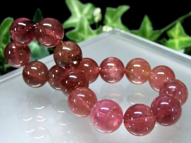 キャッツアイ珠有り S級 ルベライト トルマリン ブレスレット 12mm 
