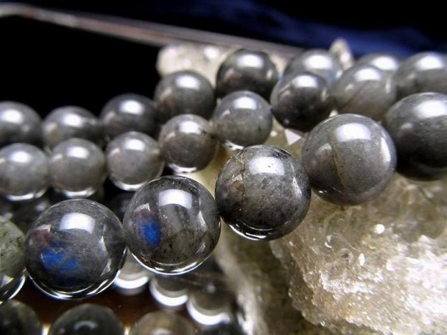 激安宣言 約10mm珠 ラブラドライト 一連 約37-39cm 輝くマルチカラー