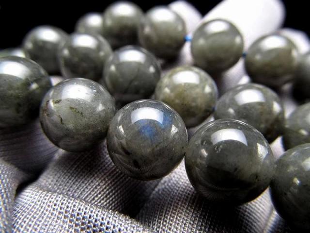 激安宣言 約10mm珠 ラブラドライト 一連 約37-39cm 輝くマルチカラー
