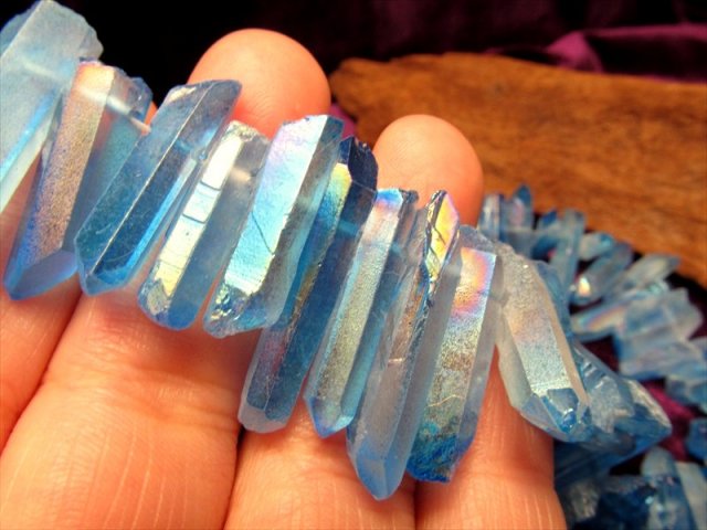 縦約10-35mm アクアオーラ ナチュラルポイント連 一連 約38-40cm 大人気 さわやかブルー 透明感抜群 ナチュラルポイント クレオ穴 rn-s パワーストーン 天然石