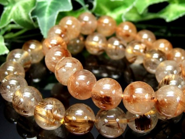 3A タイガータイチンルチルクォーツ ブレスレット 7.5mm-8mm×25珠前後  