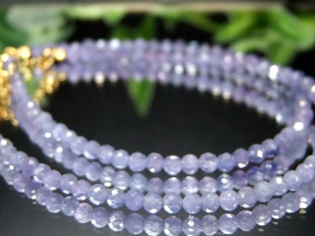宝石質 タンザナイト カット ブレスレット 約3mm 合わせやすいシンプルデザイン 12月の誕生石 意識を高次元に高め、成功に導いてくれる石 タンザニア産