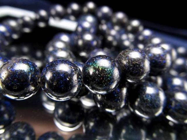 激レア3A+ ブラックマトリックスオパール 黒蛋白石 ブレスレット 9.5mm