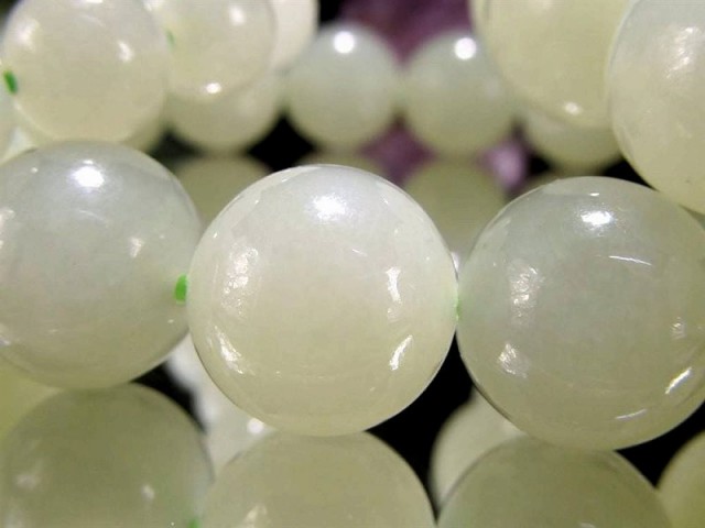 淡色グリーン 和田玉 青白玉 翡翠 ネフライト ブレスレット 約12mm×16