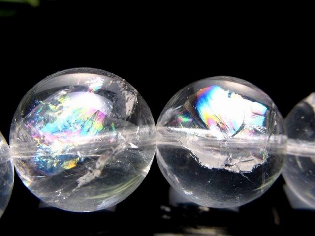○透明感抜群【アイリスクォーツ（虹入り水晶）ブレスレット