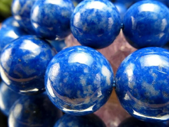 数量限定 スノーフレーク ラピスラズリ 青金石 ブレスレット 10mm-10.5mm×23珠前後 爽やかブルー&ホワイト スノーフレークタイプ アフガニスタン産