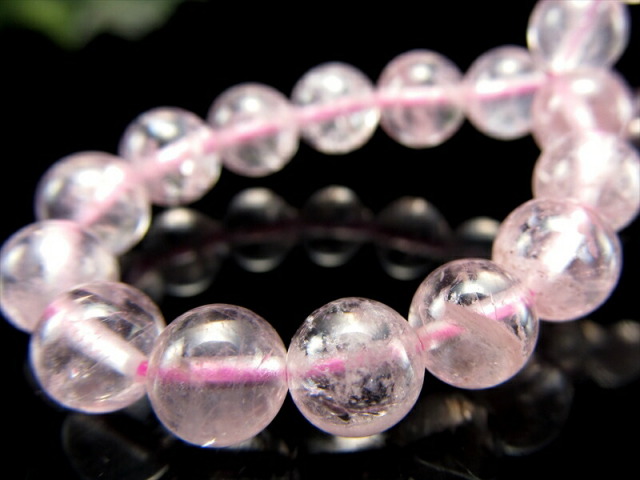超透明 モルガナイト ピンクアクアマリン ブレスレット 6mm-6.5mm×29珠 幸せな結婚の象徴 可愛らしいベビーピンクカラー ブラジル産 bl-