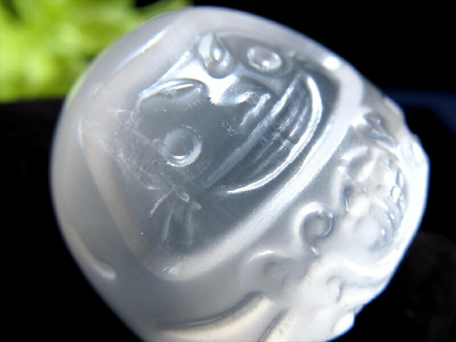 セレナイト (透石膏) だるま 彫刻置物 高さ約28mm 1個売り 天上