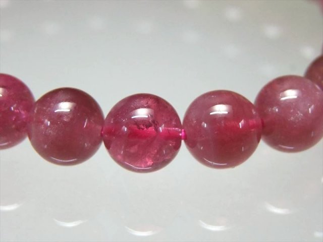 超透明 5A ルベライト トルマリン ブレスレット 7.5mm-8mm×25珠 極上  