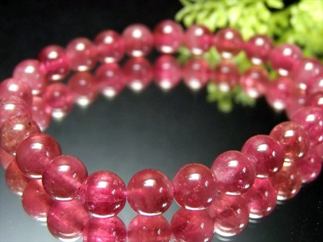 超透明 5A ルベライト トルマリン ブレスレット 7.5mm-8mm×25珠 極上  