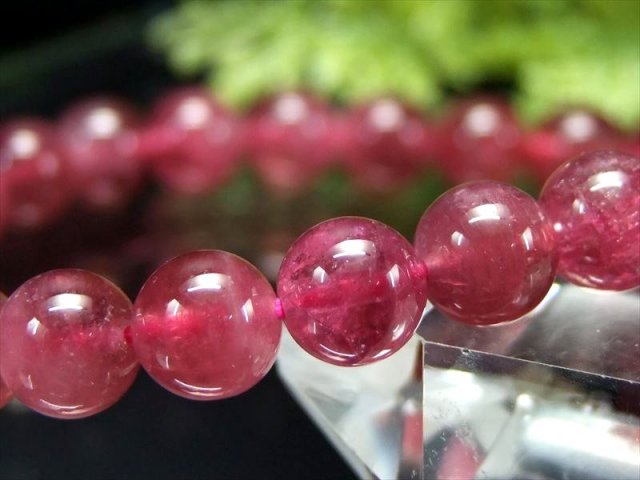 超透明 5A ルベライト トルマリン ブレスレット 7.5mm-8mm×25珠 極上  