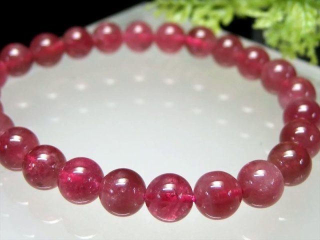 超透明 5A ルベライト トルマリン ブレスレット 7.5mm-8mm×25珠 極上  