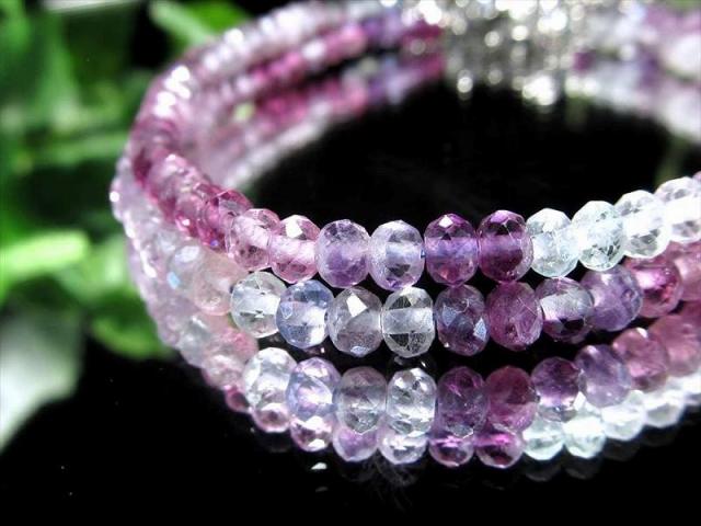 激安特価 マルチカラーフローライト ボタンカットデザイン ブレスレット 幅約3.5mm コスパ抜群 パープル&グリーンMIX アジャスター金具付き シルバーカラー