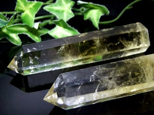 超透明 グラデーション系 4A シトリン ポイント 六角柱 重さ 80-100g