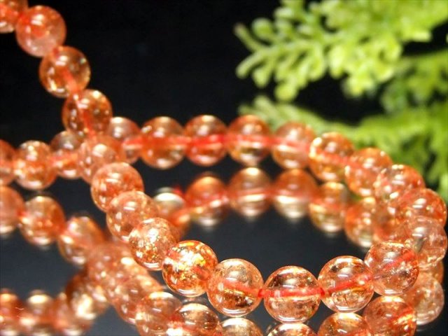 過去最高品質 S級 サンストーン ブレスレット 6mm-6.5mm×31珠 太陽神の