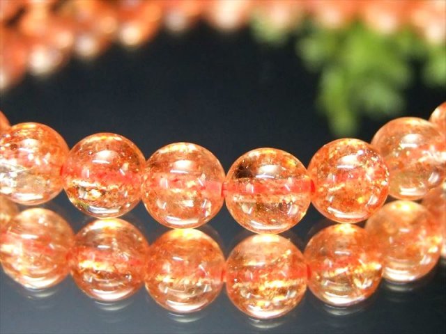 店頭展示中 過去最高品質 S級 サンストーン ブレスレット 6mm-6.5mm×31珠 太陽神の象徴 びっしりアベンチュレッセンス ギラギラ